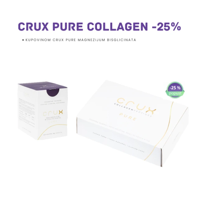 CRUX PURE MAGNEZIJUM BISGLICINAT 30 KESICA + COLLAGEN PEPTIDES 30 KESICA