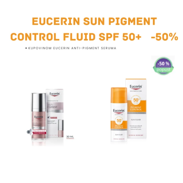 EUCERIN ANTI-PIGMENT SERUM 30 ML + EUCERIN SUN PIGMENT CONTROL FLUID ZA ZAŠTITU OD SUNCA SPF 50+ 50 ML
