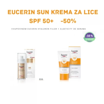 EUCERIN HYALURON FILLER + ELASTICITY 3D SERUM 30 ML + EUCERIN SUN KREMA ZA LICE SPF 50+ 50 ML