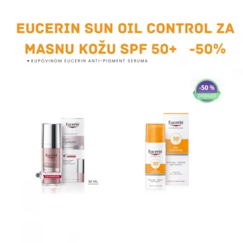 EUCERIN ANTI-PIGMENT SERUM 30 ML + EUCERIN SUN OIL CONTROL ZA MASNU KOŽU LICA SPF 50+ 50 ML