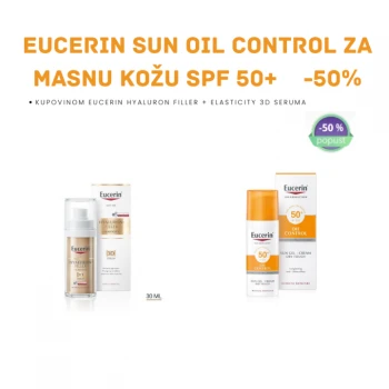 EUCERIN HYALURON FILLER + ELASTICITY 3D SERUM 30 ML + EUCERIN SUN OIL CONTROL ZA MASNU KOŽU LICA SPF 50+ 50 ML
