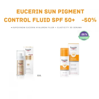 EUCERIN HYALURON FILLER + ELASTICITY 3D SERUM 30 ML + EUCERIN SUN PIGMENT CONTROL FLUID ZA ZAŠTITU OD SUNCA SPF 50+ 50 ML