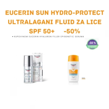 EUCERIN HYALURON FILLER EPIGENETIC SERUM 30 ML + EUCERIN SUN HYDRO-PROTECT ULTRALAGANI FLUID ZA ZAŠTITU LICA OD SUNCA SPF 50+ 50 ML