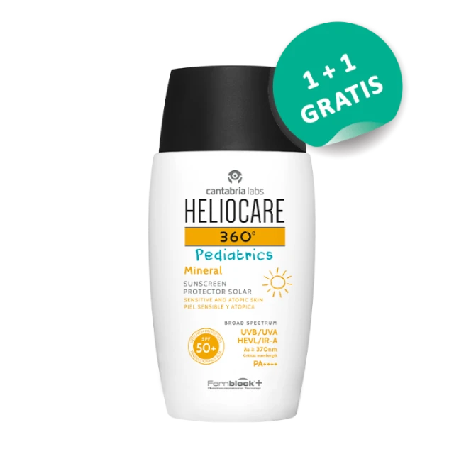 HELIOCARE 360 PEDIATRICS MINERAL SENSITIVE AND ATOPIC SKIN SPF 50+ 50ML 1+1 GRATIS