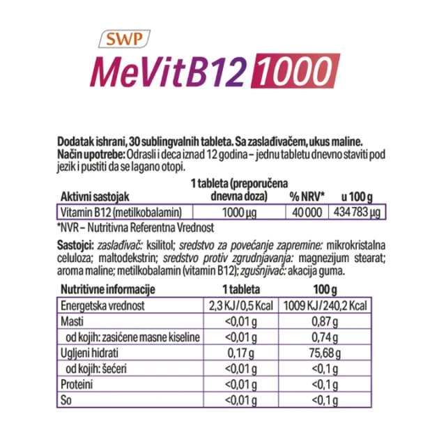 MEVIT B12 1000MCG TABLETE A30