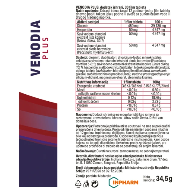 VENODIA PLUS TABLETE A30