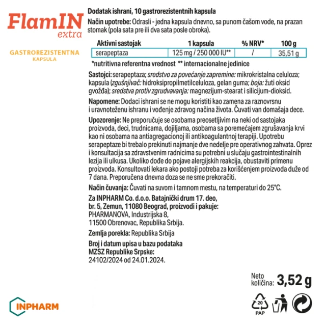 FLAMIN EXTRA  250000IU CPS A10