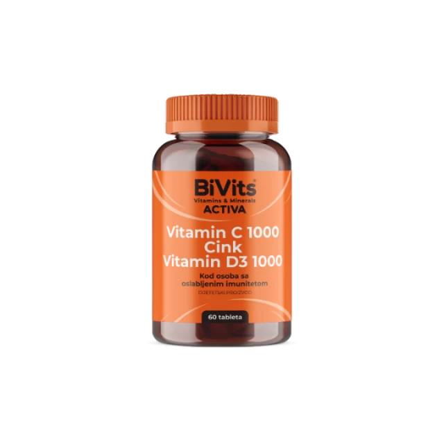 BIVITS ACTIVA VITAMIN C 1000 + CINK + VITAMIN D3 1000 TABLETE A60